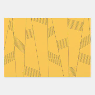 Simple, yellow, modern abstract graphic design wrapping paper sheet