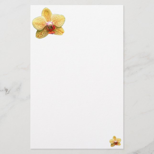 Simple Yellow Orchid Stationery (Front)