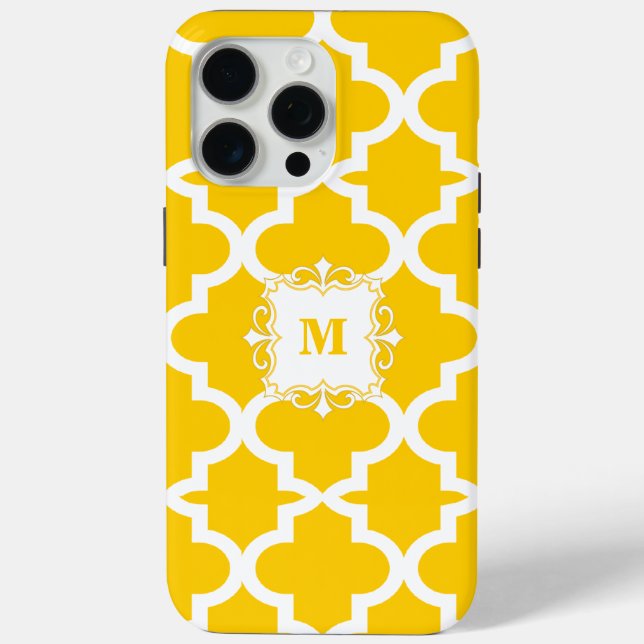 Simple Yellow Pattern Monogram Case-Mate iPhone Case (Back)