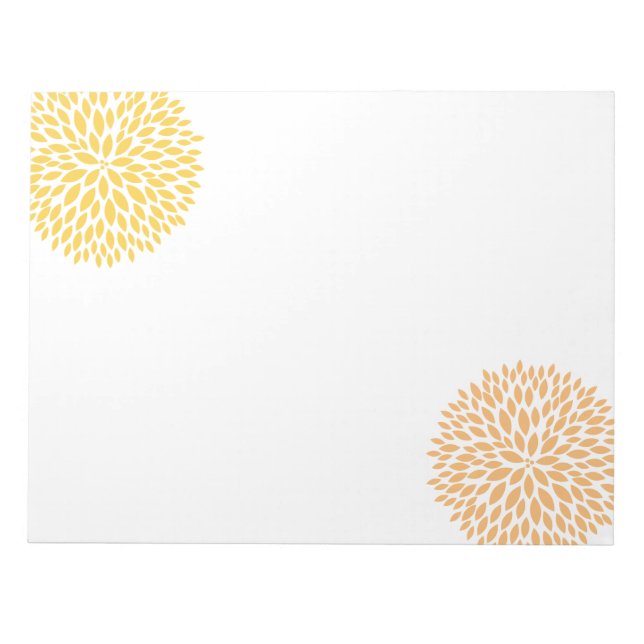Simple Yellow Peach Flowers Notepad (Front)