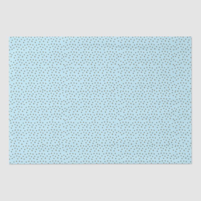 Simple yellow Polka Dots with Baby Blue Background Tissue Paper (Front)