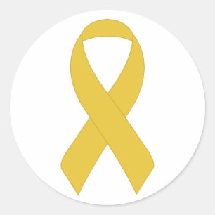 Simple Yellow Ribbon Classic Round Sticker