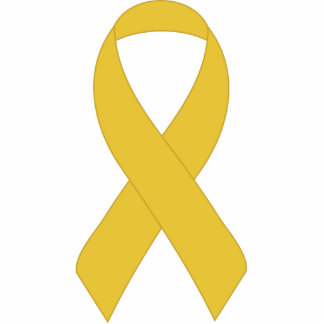 Simple Yellow Ribbon Standing Photo Sculpture