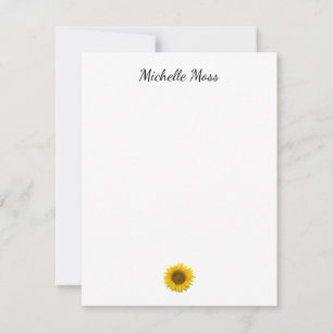 Simple Yellow Sunflower Rustic Botanical  Card