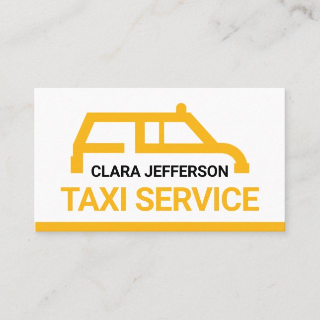 Simple Yellow Taxi Car Place Your Name Business Card (Front)