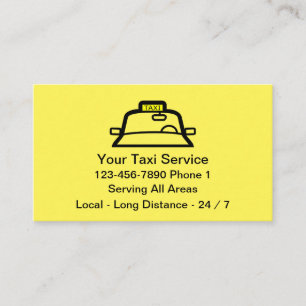 Simple Yellow Taxi Service Business Card