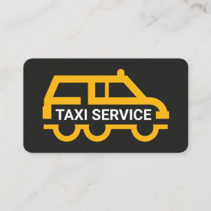 Simple Yellow Taxi Van Car Business Card