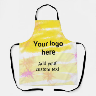 Simple yellow watercolor add your logo custom text apron