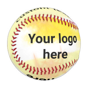 Simple yellow watercolor add your logo custom text baseball