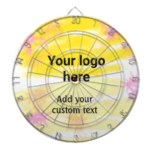 Simple yellow watercolor add your logo custom text dartboard