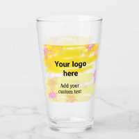 Simple yellow watercolor add your logo custom text
