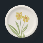 Simple Yellow Wildflowers Paper Plate<br><div class="desc">Sunny yellow coneflowers with spring green foliage on a cream background are a sweet detail for birthday parties,  baby showers and more.</div>