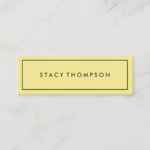 Simple Yellow with Black Border Minimalist Mini Business Card
