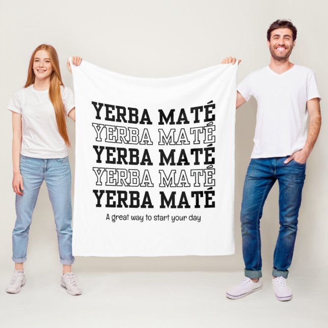 Simple YERBE MATE Motivational White Fleece Blanket (In Situ)