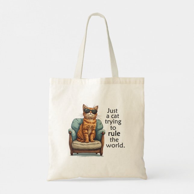 Simple Yet Adorable Cat Boss Tote Bag (Back)