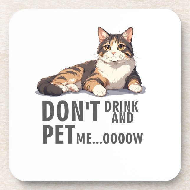 Simple Yet Adorable Funny Cat Jokes Coasters  (Front)