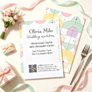 Simple yet colourful wedding invitation