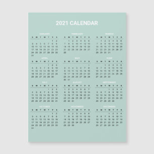 Simple Yet Elegant 2020 Calendar   Magnetic Card