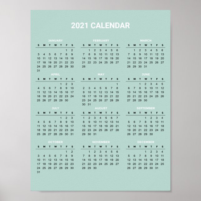 Simple Yet Elegant 2020 Calendar | Poster (Front)