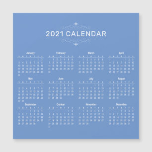 Simple Yet Elegant 2021 Calendar Magnetic Card
