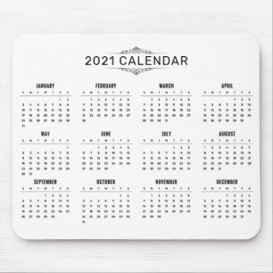 Simple Yet Elegant 2021 Calendar Mousepad