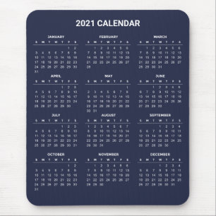 Simple Yet Elegant 2021 Calendar Mousepad