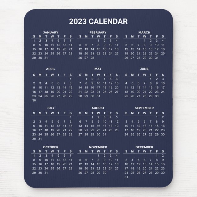 Simple Yet Elegant 2023 Calendar | Mousepad (Front)