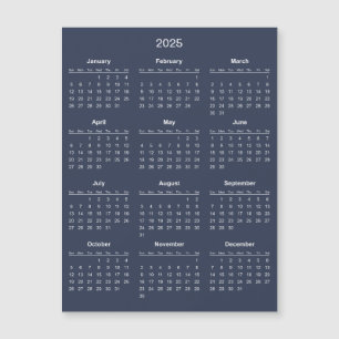 Simple Yet Elegant 2025 Calendar   Magnetic Card