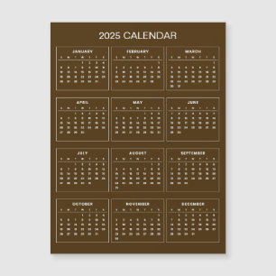 Simple Yet Elegant 2025 Calendar   Magnetic Card
