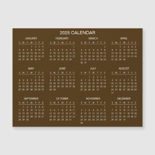 Simple Yet Elegant 2025 Calendar   Magnetic Card