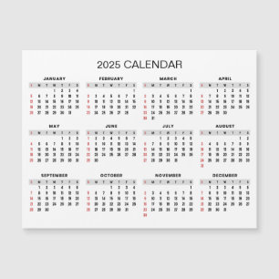 Simple Yet Elegant 2025 Calendar   Magnetic Card