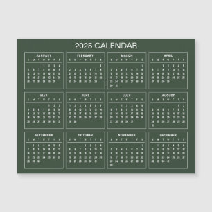 Simple Yet Elegant 2025 Calendar   Magnetic Card