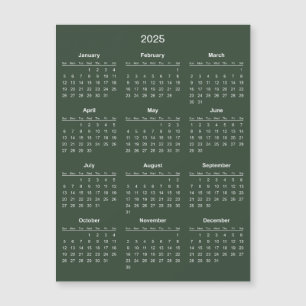 Simple Yet Elegant 2025 Calendar Magnetic Card