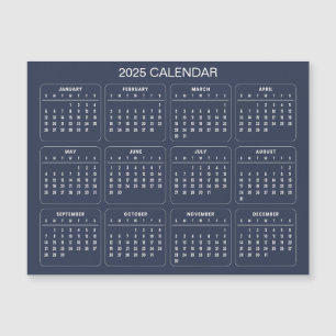Simple Yet Elegant 2025 Calendar   Magnetic Card
