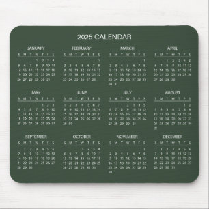 Simple Yet Elegant 2025 Calendar Mousepad