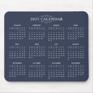 Simple Yet Elegant 2025 Calendar Mousepad