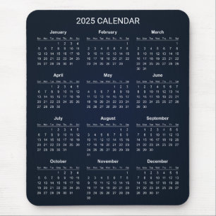 Simple Yet Elegant 2025 Calendar Mousepad