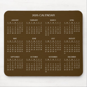 Simple Yet Elegant 2025 Calendar Mousepad