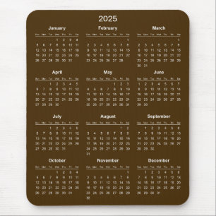 Simple Yet Elegant 2025 Calendar Mousepad