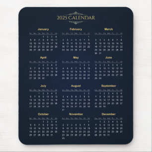 Simple Yet Elegant 2025 Calendar Mousepad