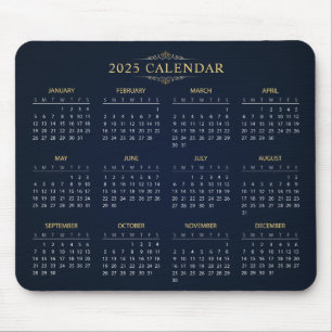 Simple Yet Elegant 2025 Calendar Mousepad