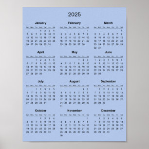 Simple Yet Elegant 2025 Calendar    Poster