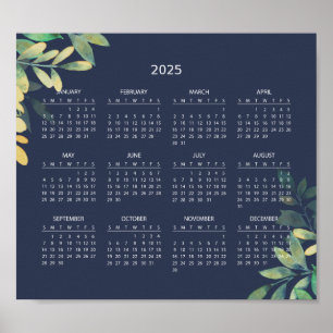 Simple Yet Elegant 2025 Calendar Poster
