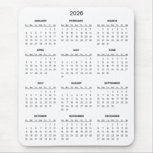 Simple Yet Elegant 2026 Calendar Mousepad