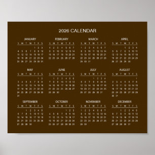 Simple Yet Elegant 2026 Calendar    Poster