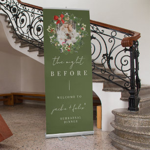 Simple Yet Elegant Christmas Rehearsal Dinner Retractable Banner