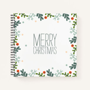 Simple yet Elegant Christmas Wreath Guestbook Notebook