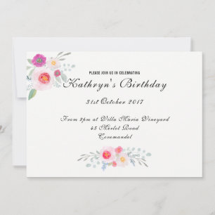 Simple yet Elegant Floral, Peony Watercolor Invitation
