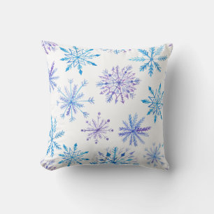 Simple yet Elegant Snowflakes   Throw Pillow