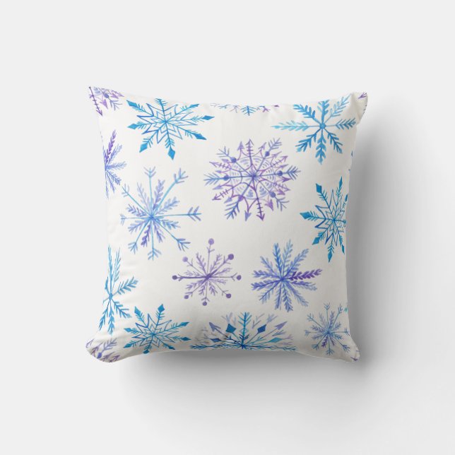 Simple yet Elegant Snowflakes | Throw Pillow (Front)
